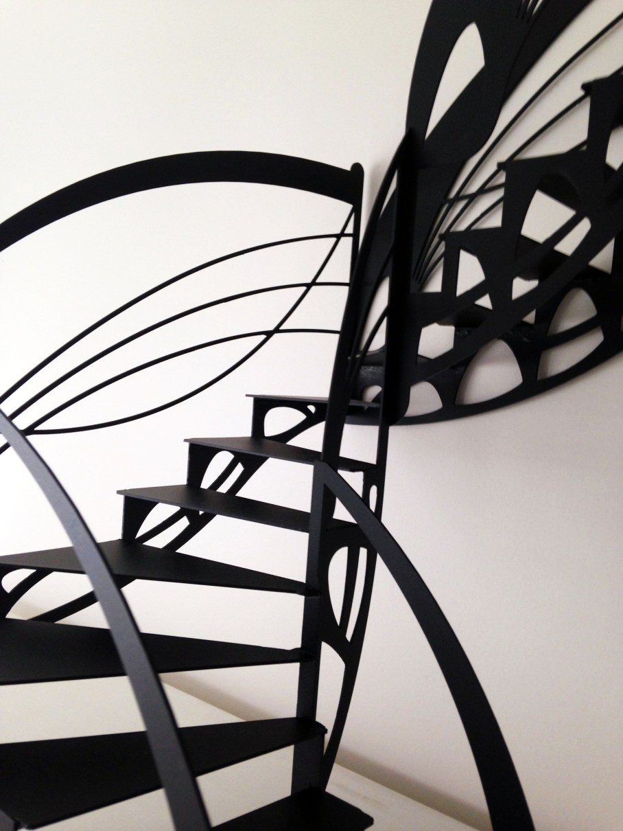 Escalier design contemporain double quart tournant