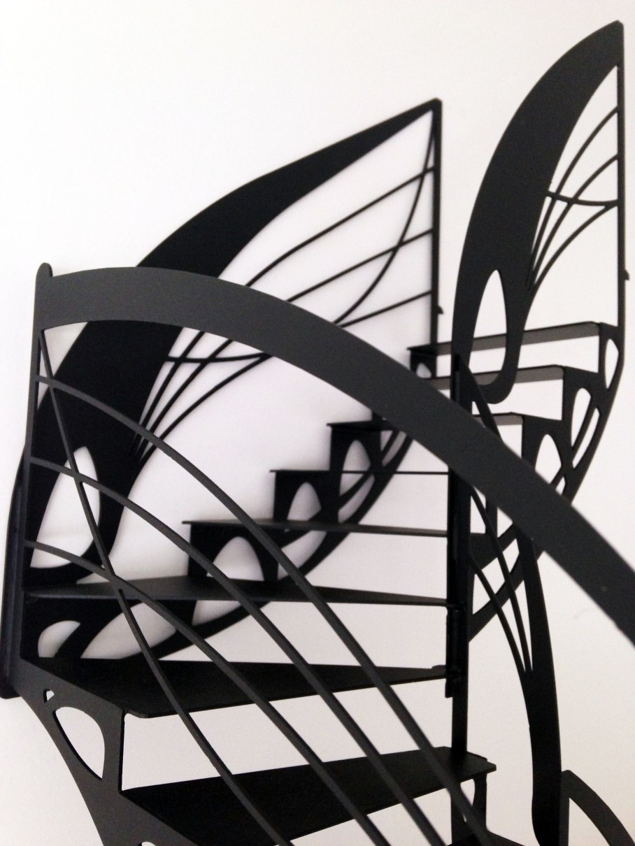 Escalier design contemporain double quart tournant