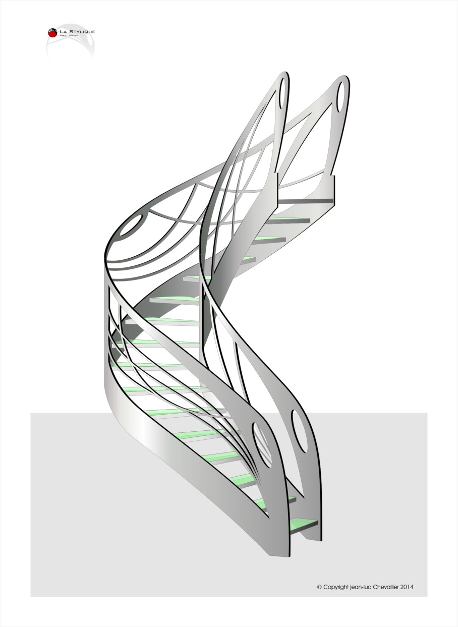 Escalier débillardé design